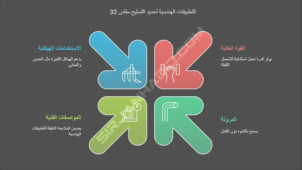 شراء حديد التسليح قياس 32 مباشرة من المصنع